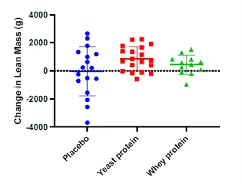 酵母蛋白的受试者四肢骨骼肌指数增长