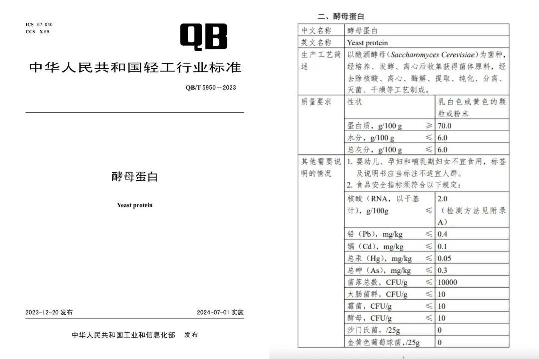 酵母蛋白国标 酵母蛋白国标