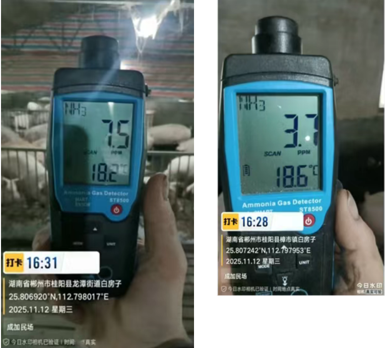 琪益酸组圈舍内平均氨气浓度 琪益酸组圈舍内平均氨气浓度